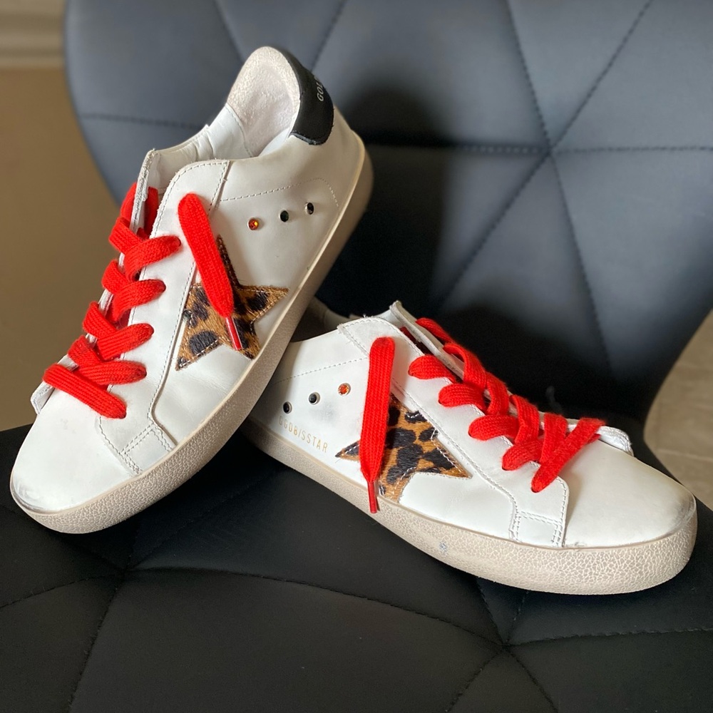 Women’s leopard star low top sneakers 37